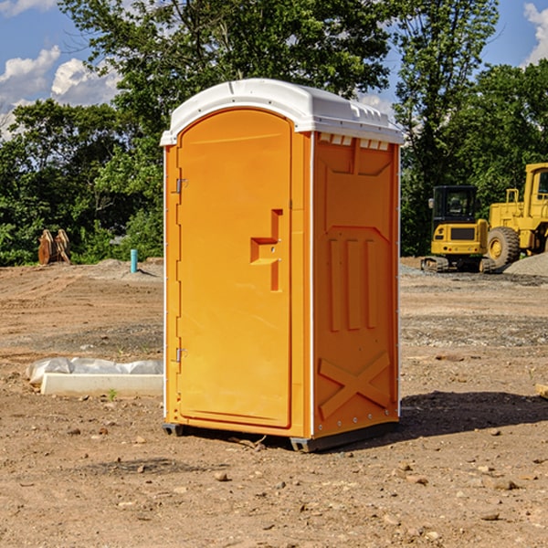 how often are the portable restrooms cleaned and serviced during a rental period in New Hebron